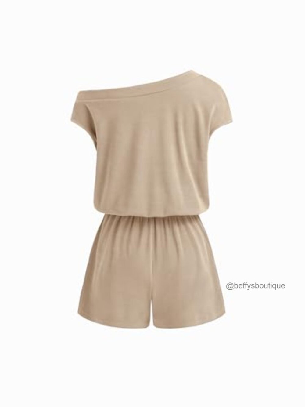 Asymmetrical One Shoulder Romper Knit Jumpsuit Lounge Set - Picture 5 of 7